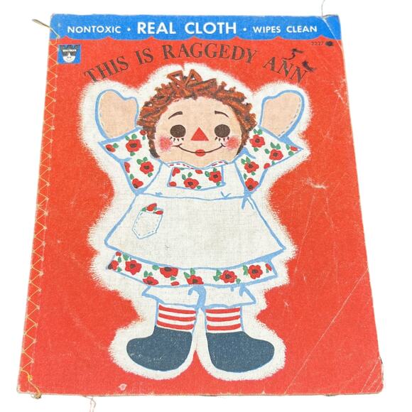 Raggedy Ann Other - 🧵 Vintage Raggedy Ann Real Cloth Wipes Clean Kids Fabric Book/Panel Red Nursery